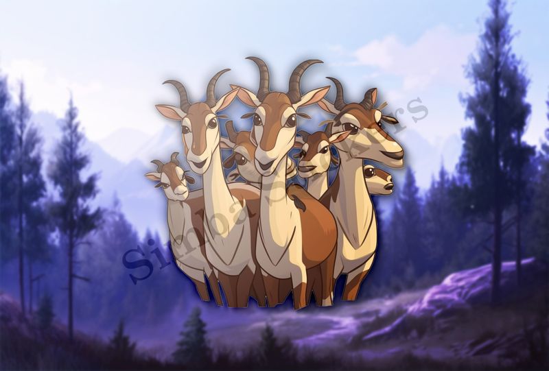 Herd of antelopes