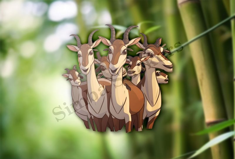 Herd of antelopes