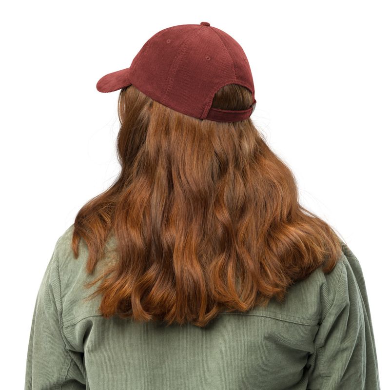Vintage Corduroy Cap, Majestic lion face, outline art 