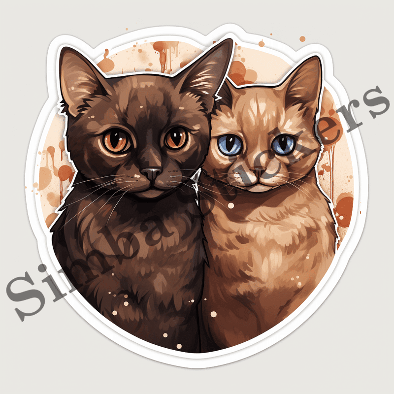 Burmese cats in love, image set, 10 images