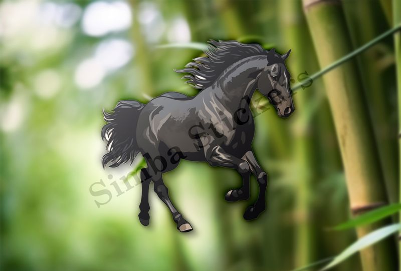 Black horse running