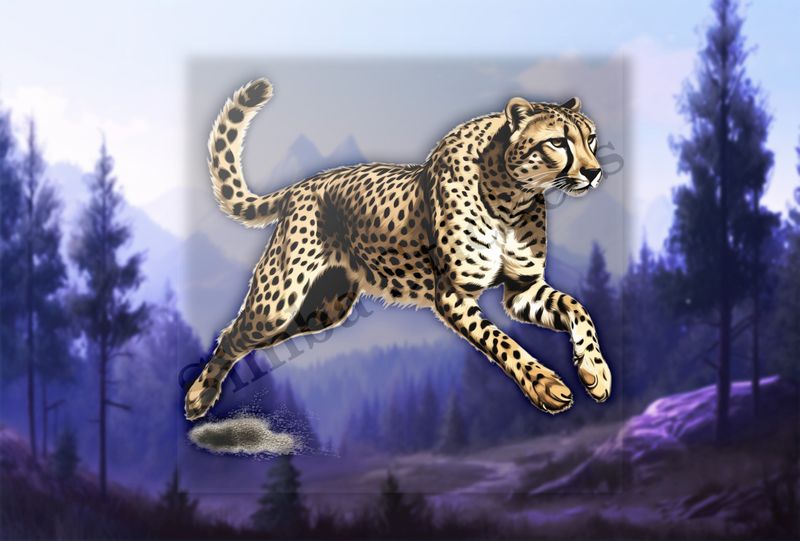 Cheetah leaping