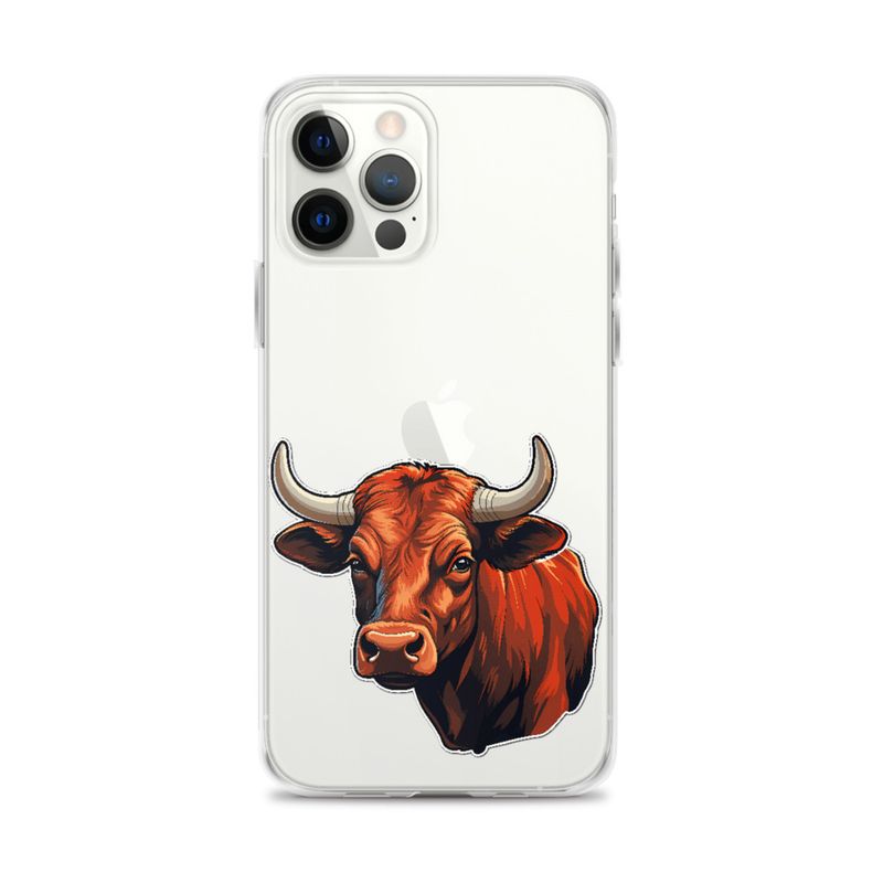 Clear Case for iPhone, Bull face, partial side view, bpor80