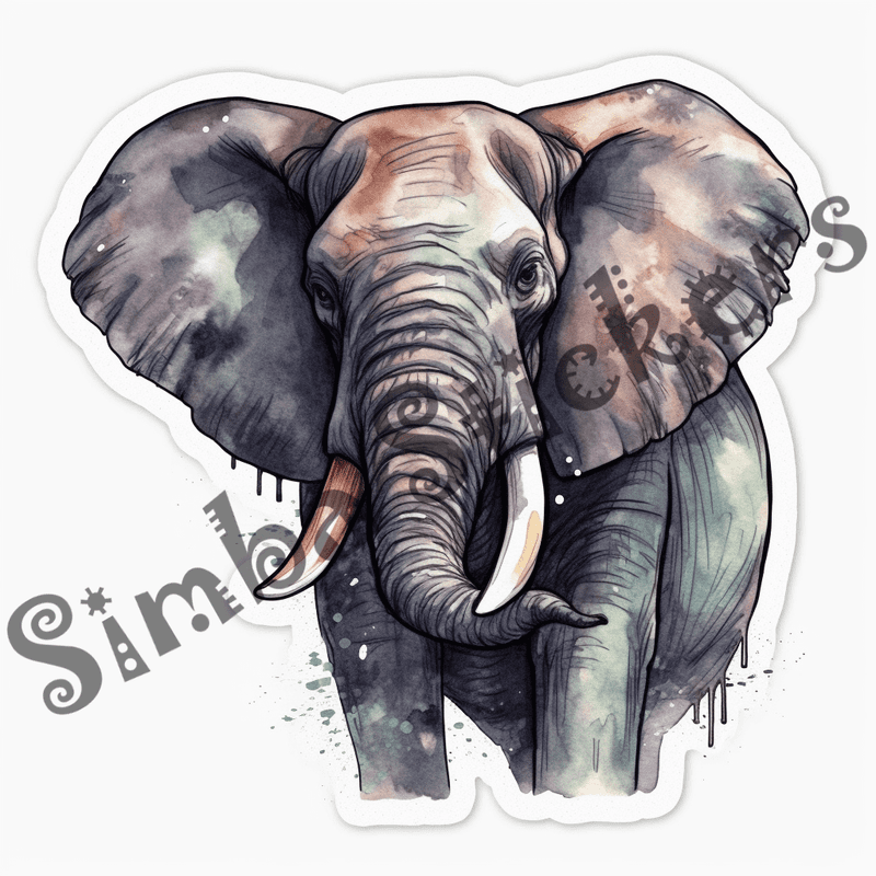 Elephants, watercolour, image set, 25 images, fqfyyp
