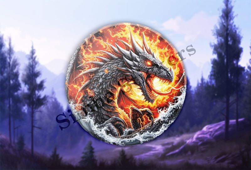 Black dragon, rising out of the water