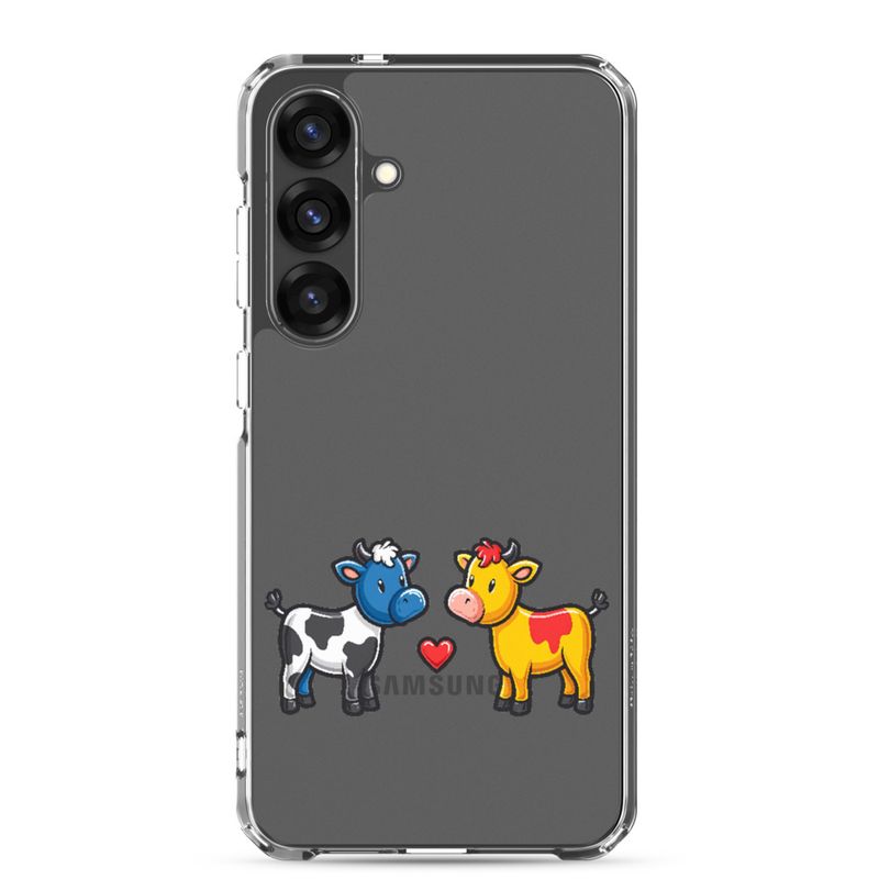 Clear Case for Samsung, Cattle, bull and cow in love, both colourful, zbyzzs