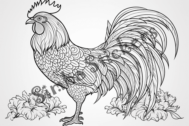 Colouring pages, bundle of chicken, 10 images