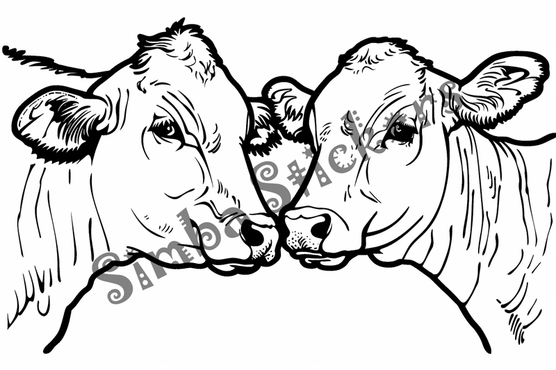 Colouring pages, bundle of cattle in love, 25 images