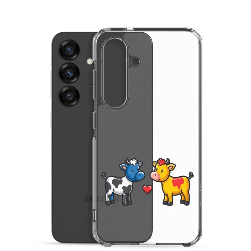 Clear Case for Samsung, Cattle, bull and cow in love, both colourful, zbyzzs