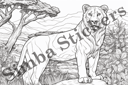 Colouring pages, Bundle of lions, 25 images