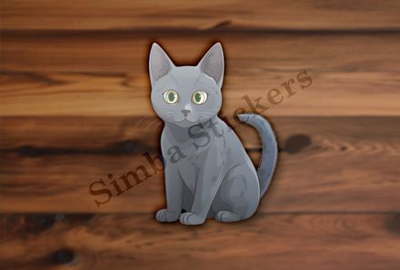 Russian blue cat sitting