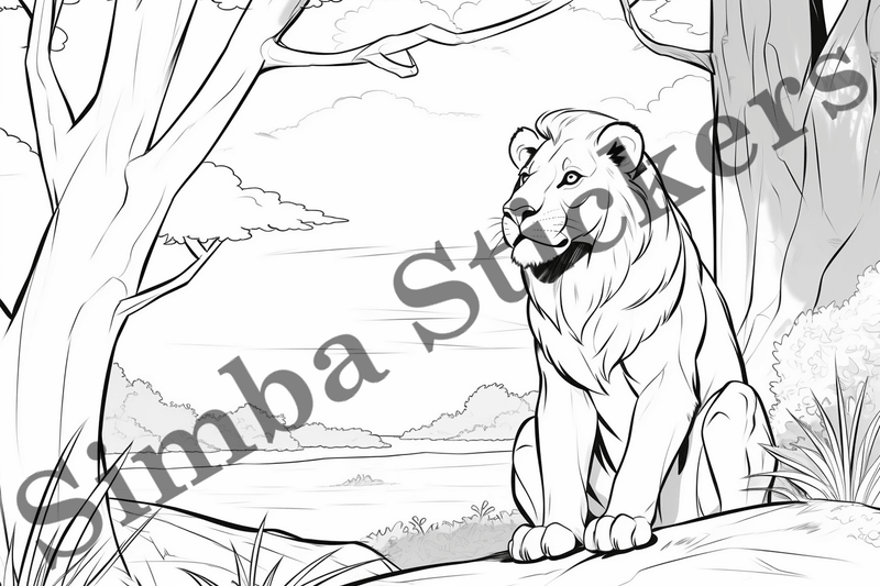 Colouring pages, Bundle of lions, 10 images