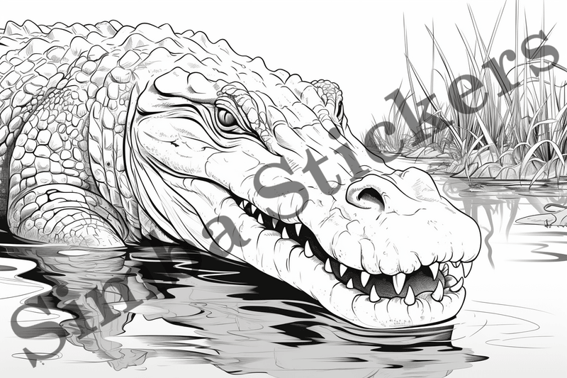 Colouring pages, Bundle of crocodiles, 25 images
