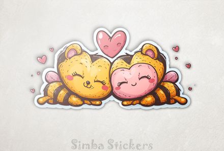 Bees in love sleeping cheek-to-cheek