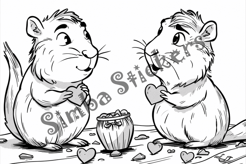 Colouring pages, bundle of capybaras, 25 images