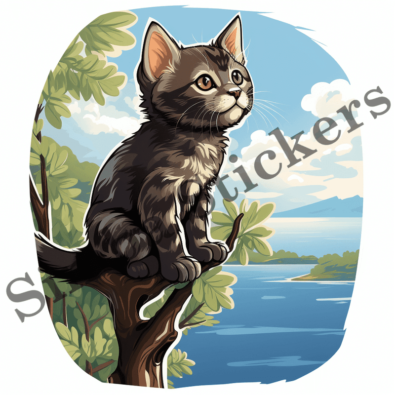 Cats in trees, image set, 10 images