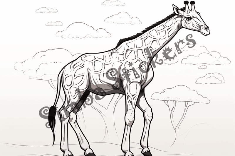 Colouring pages, bundle of giraffess, 25 images 2