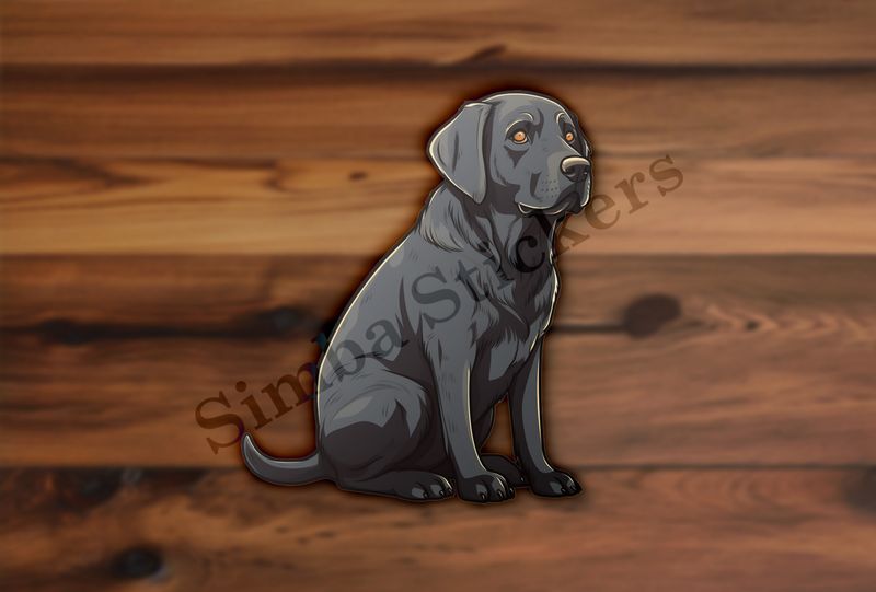 Black labrador dog sitting