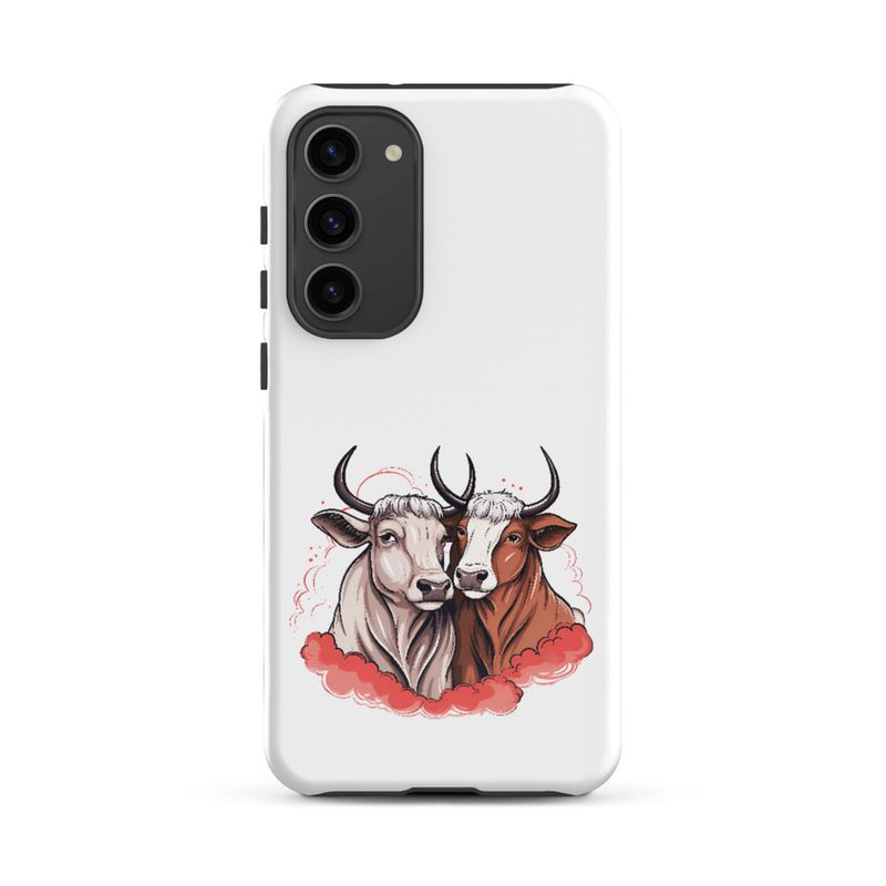 Tough Case for Samsung, Bull and cow, romantic, reddish clouds, qoucds