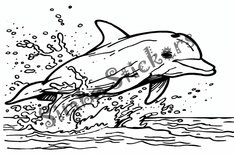 Colouring pages, bundle of dolphins, 25 images