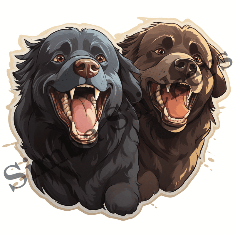 Newfoundland dogs, image set, 10 images