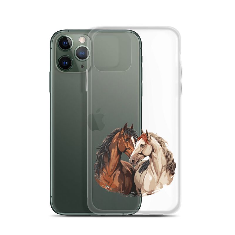 Clear Case for iPhone, Horses nose-to-nose, jbgjpy