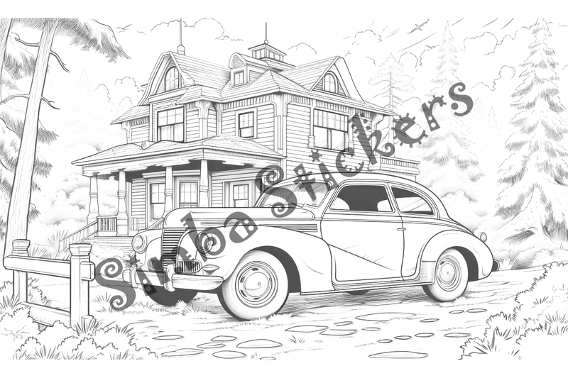 Colouring pages, bundle of houses, 25 images 2