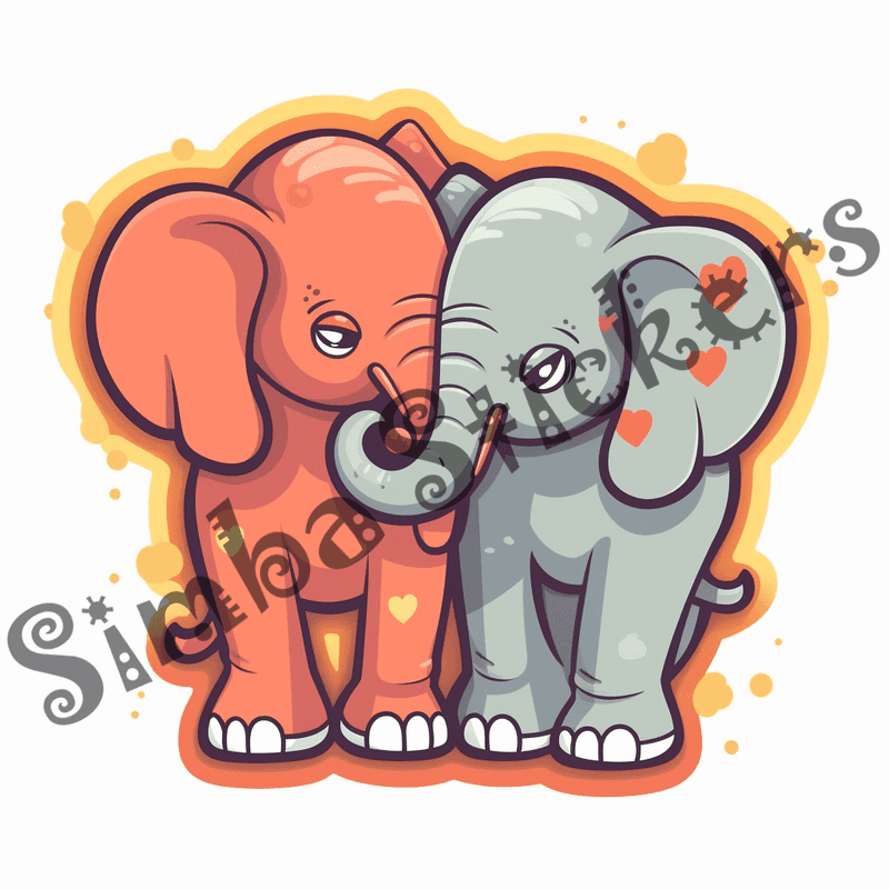 Baby elephants in love, image set, 10 images, gh5qwo