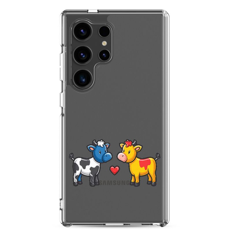 Clear Case for Samsung, Cattle, bull and cow in love, both colourful, zbyzzs
