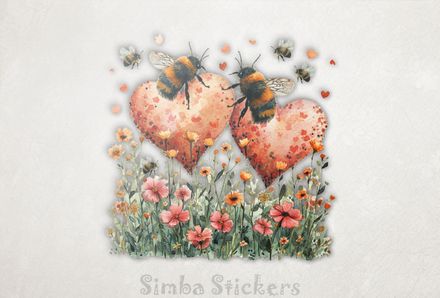 Bees in love with romantic heart-shaped pollen