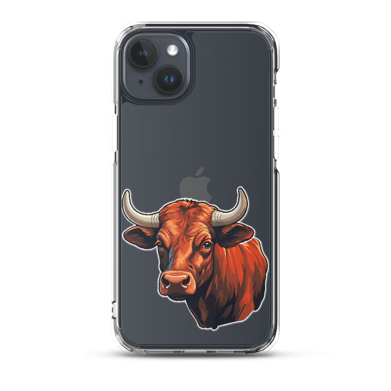 Clear Case for iPhone, Bull face, partial side view, bpor80