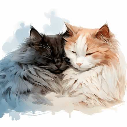 Himalayan cats in love, cuddling, image set, 10 images