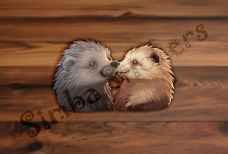 Porcupines cheerfully nose-to-nose