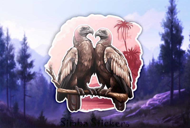 Vultures in love at tropical beach, ptrnhh