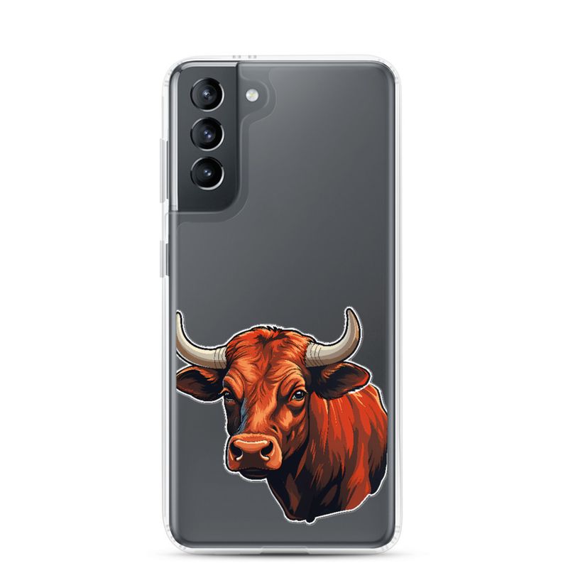 Clear Case for Samsung, Bull face, partial side view, bpor80