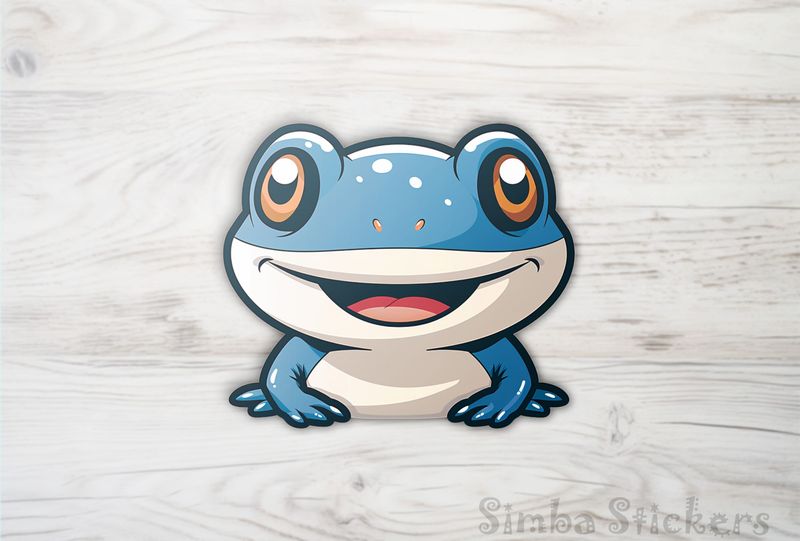 Blue lizard happy and smiling