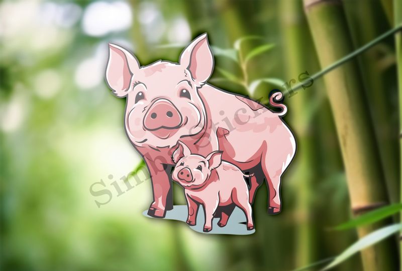 Big pig with piglet