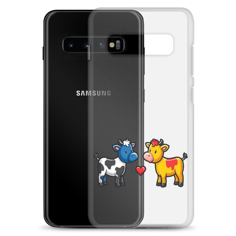 Clear Case for Samsung, Cattle, bull and cow in love, both colourful, zbyzzs