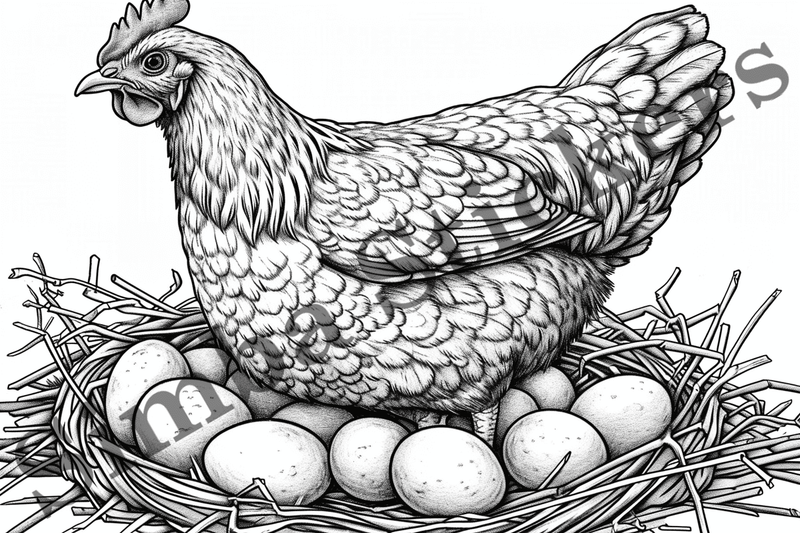 Colouring pages, Bundle of chicken, 25 images