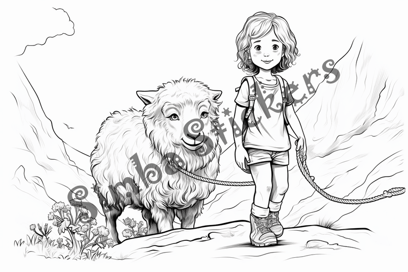 Colouring pages, bundle of sheep, 25 images