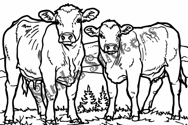 Colouring pages, bundle of cattle, 25 images 2