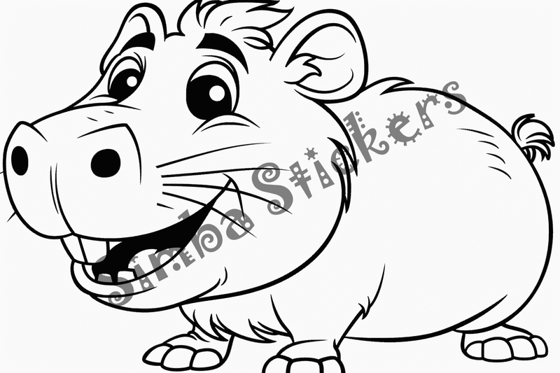 Colouring pages, bundle of capybaras looking cute, 10 images