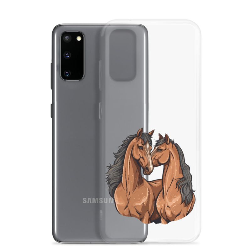 Clear Case for Samsung, Two brown horses snuggling, tdwcyd