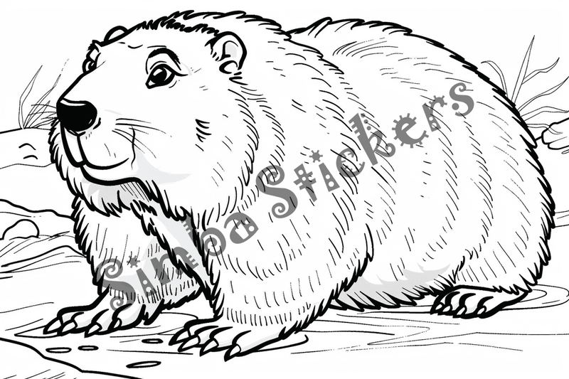 Colouring pages, bundle of groundhogs, 50 images 2