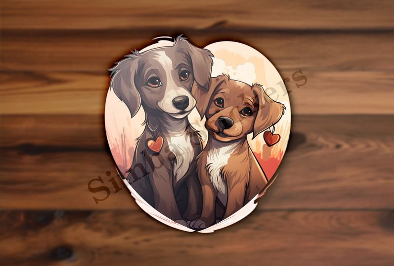 Dogs cuddling