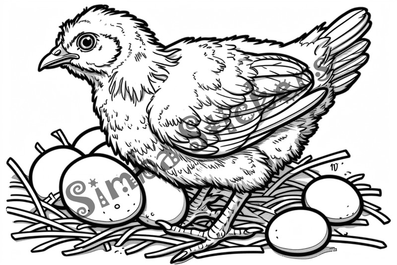 Colouring pages, bundle of chicken, 10 images