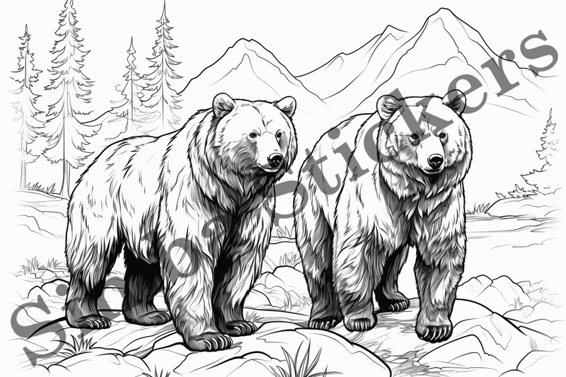 Colouring pages, Bundle of bears, 25 images