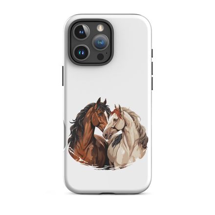Tough Case for iPhone, Horses nose-to-nose, jbgjpy