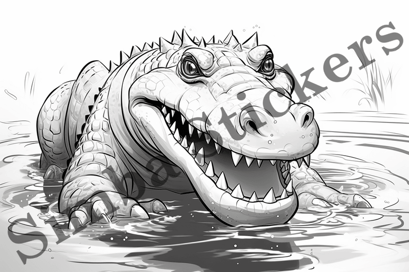 Colouring pages, Bundle of crocodiles, 25 images