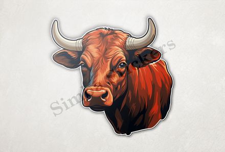 Bull face, partial side view
